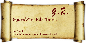 Gyurán Róbert névjegykártya